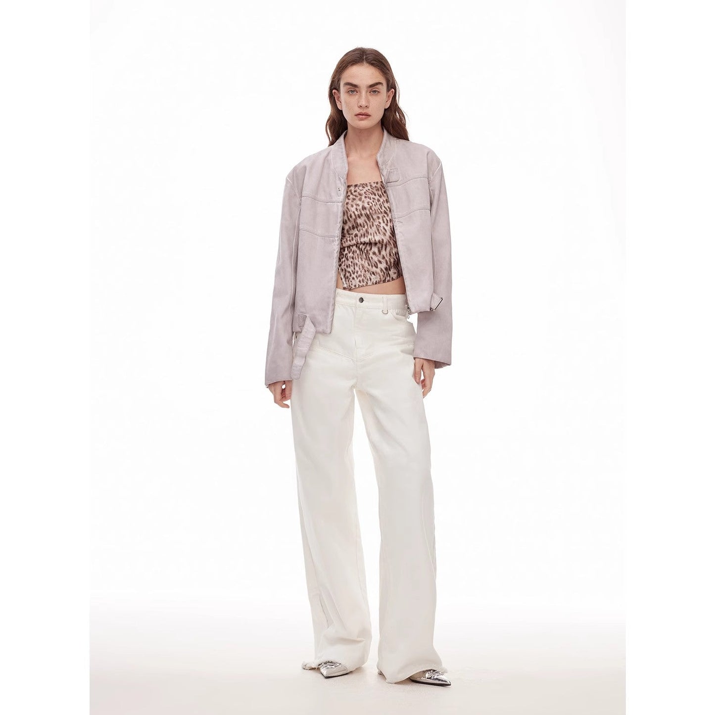 Vintage Wide-Leg Denim Pants with Curved Split Design and Enzyme Wash - Linia One