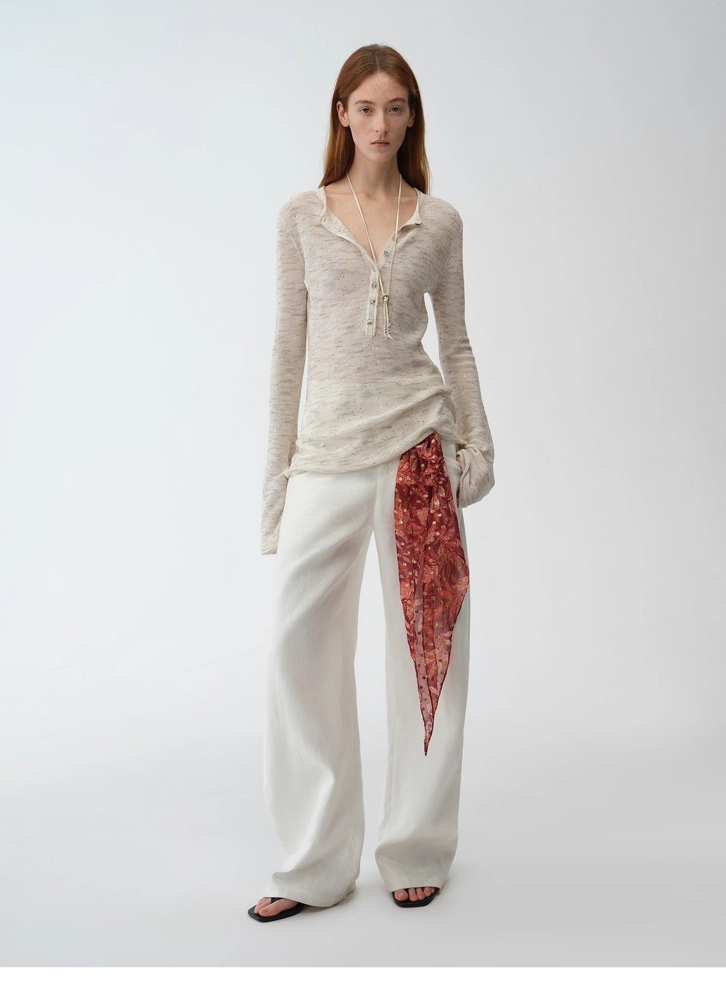 "Perry Moonlight" Fashionable Cotton and Linen Cardigan Knitted Top - Linia One