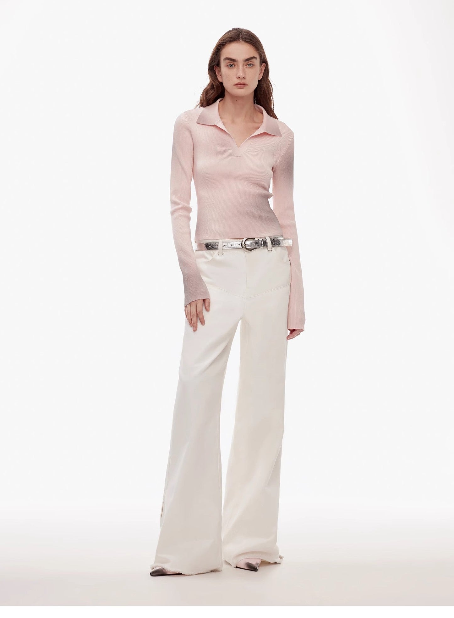 Vintage Wide-Leg Denim Pants with Curved Split Design and Enzyme Wash - Linia One