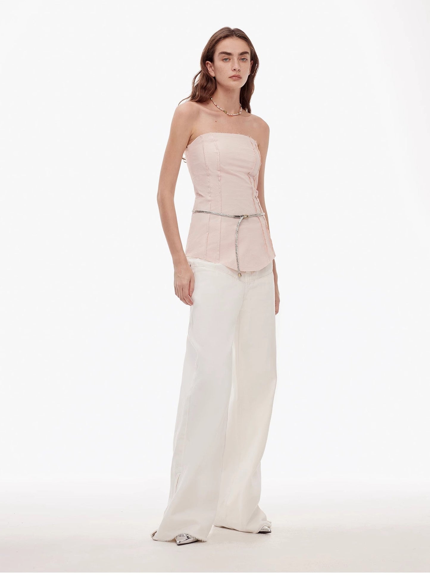 Vintage Wide-Leg Denim Pants with Curved Split Design and Enzyme Wash - Linia One