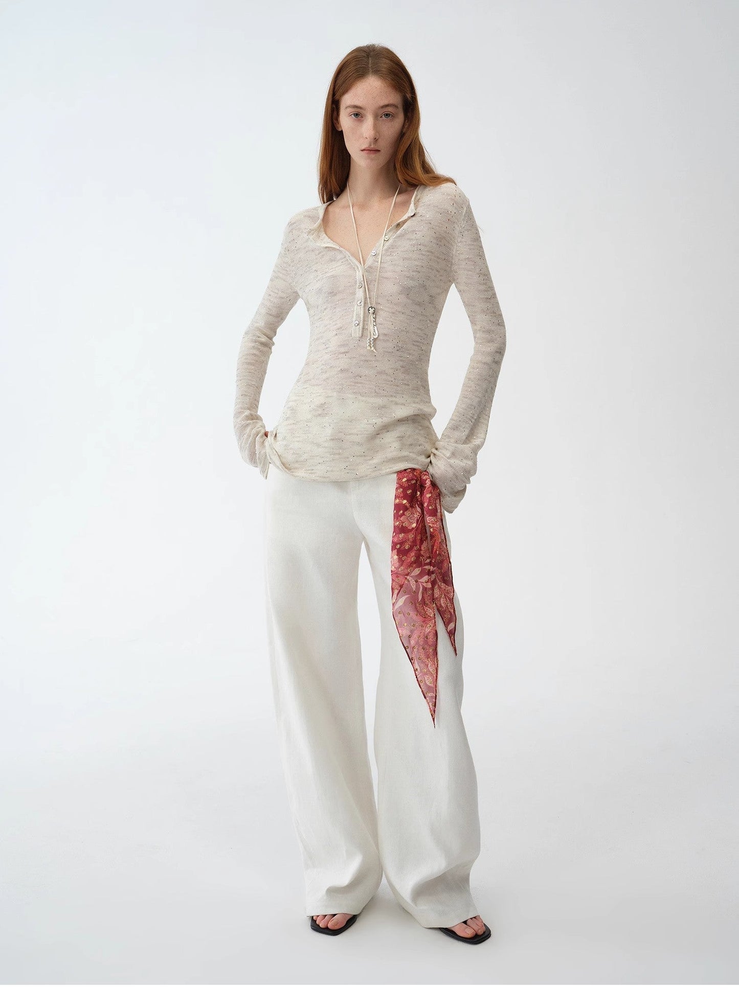 "Perry Moonlight" Fashionable Cotton and Linen Cardigan Knitted Top - Linia One