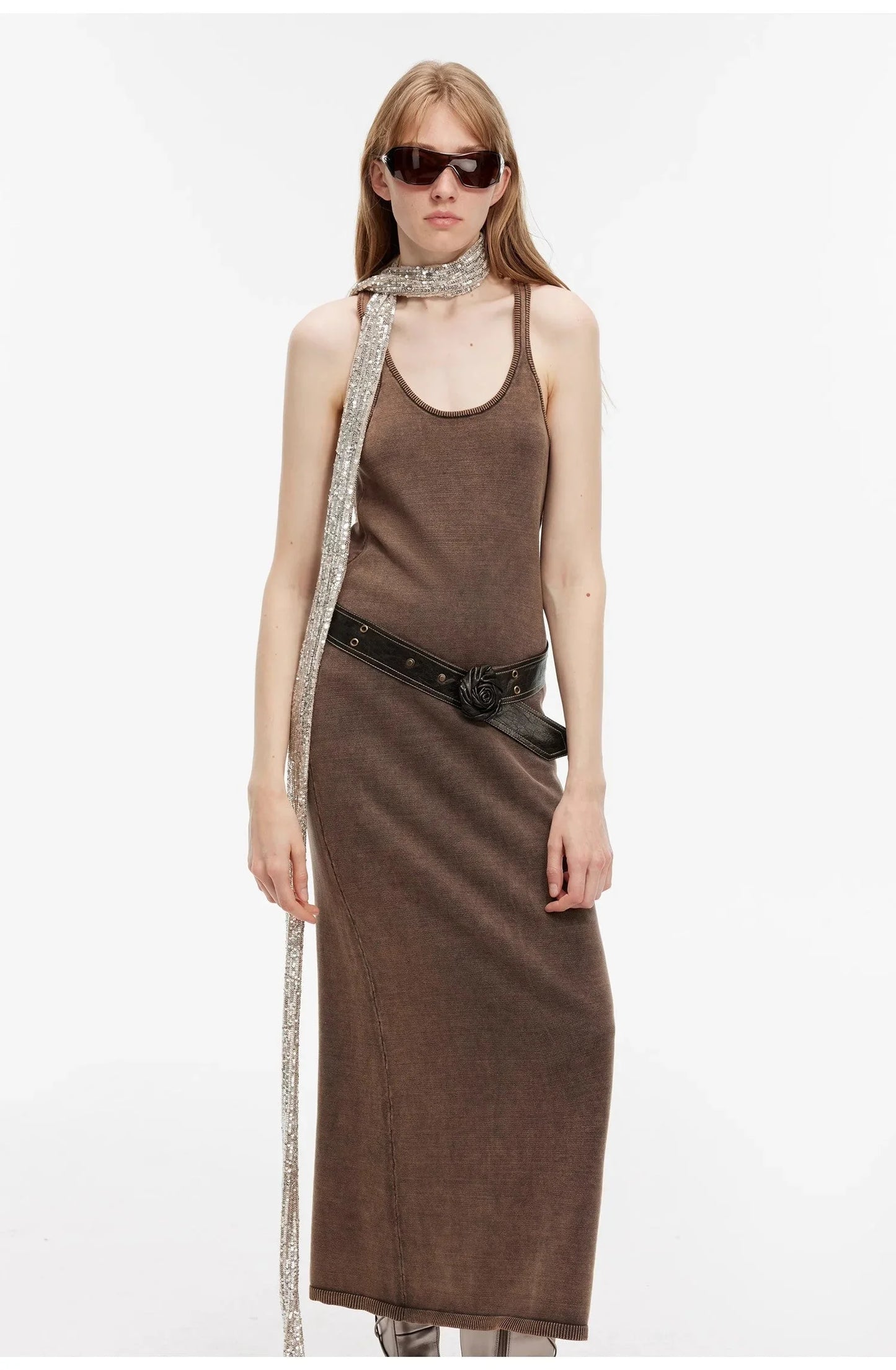 "Cool Girl Recipe" Luxury Brand Exclusive Ferment-Washed Distressed Vest Dress - Linia One