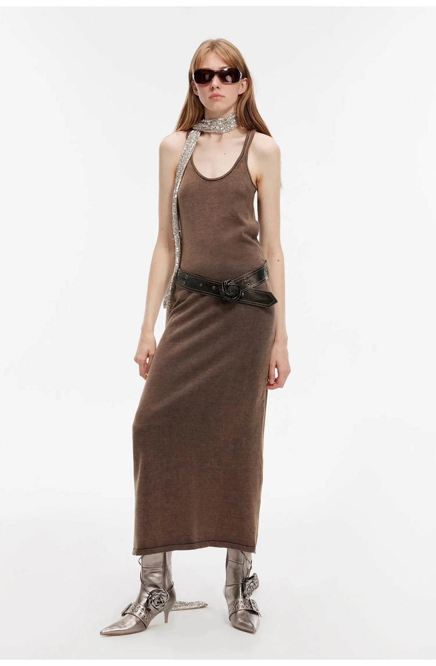 "Cool Girl Recipe" Luxury Brand Exclusive Ferment-Washed Distressed Vest Dress - Linia One