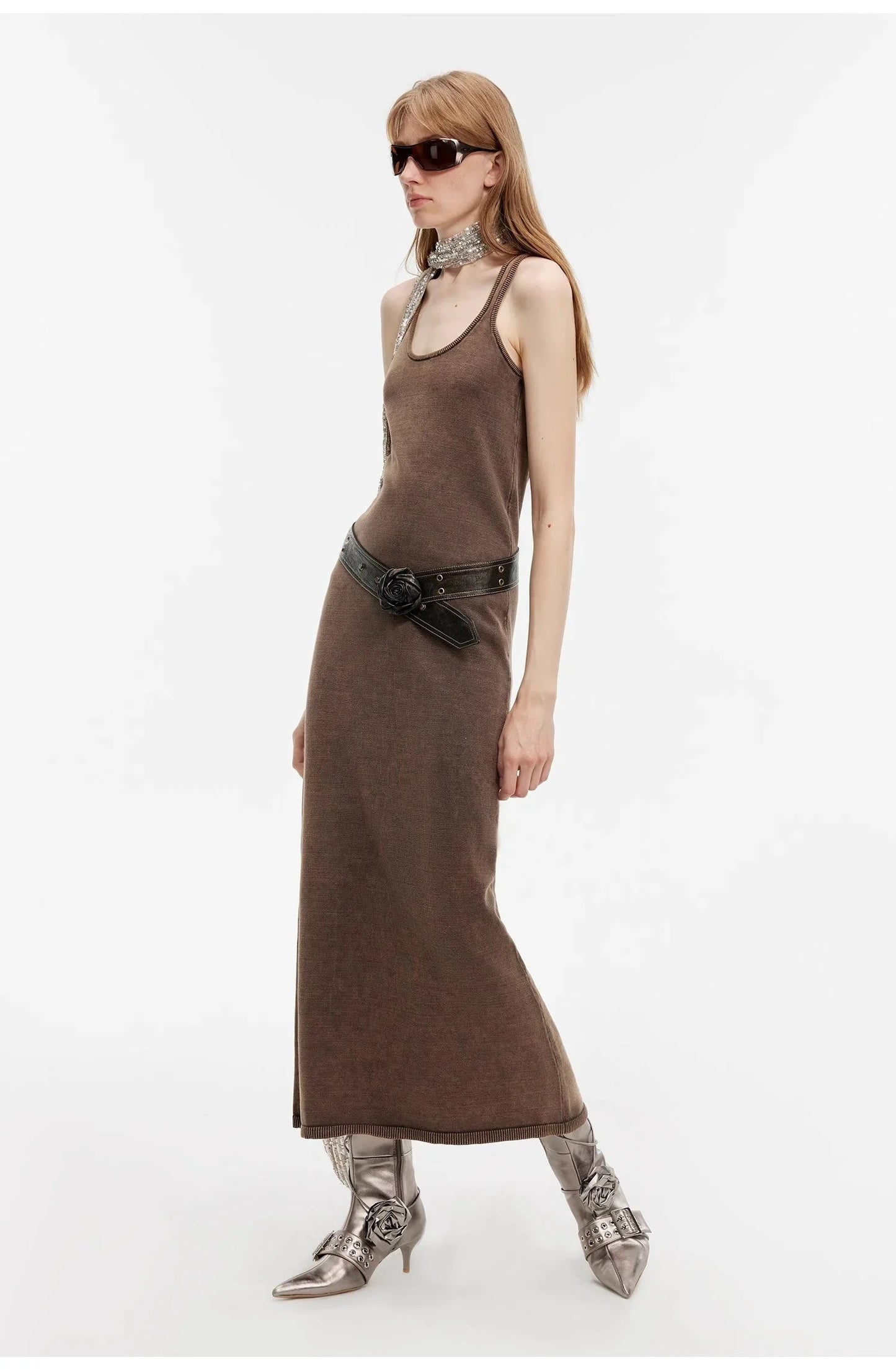 "Cool Girl Recipe" Luxury Brand Exclusive Ferment-Washed Distressed Vest Dress - Linia One