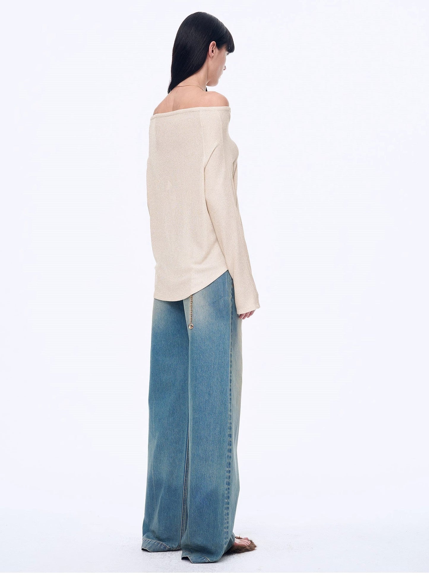 "Fashion Law" Casual One-Shoulder Raglan Sleeve T-Shirt Top - Linia One