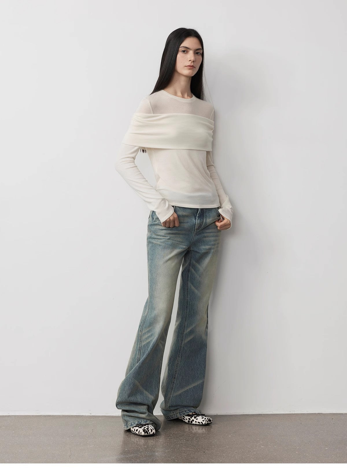 "Modern Tricks" Personalized Tencel Wool Layered One-Shoulder Knitted Top. - Linia One