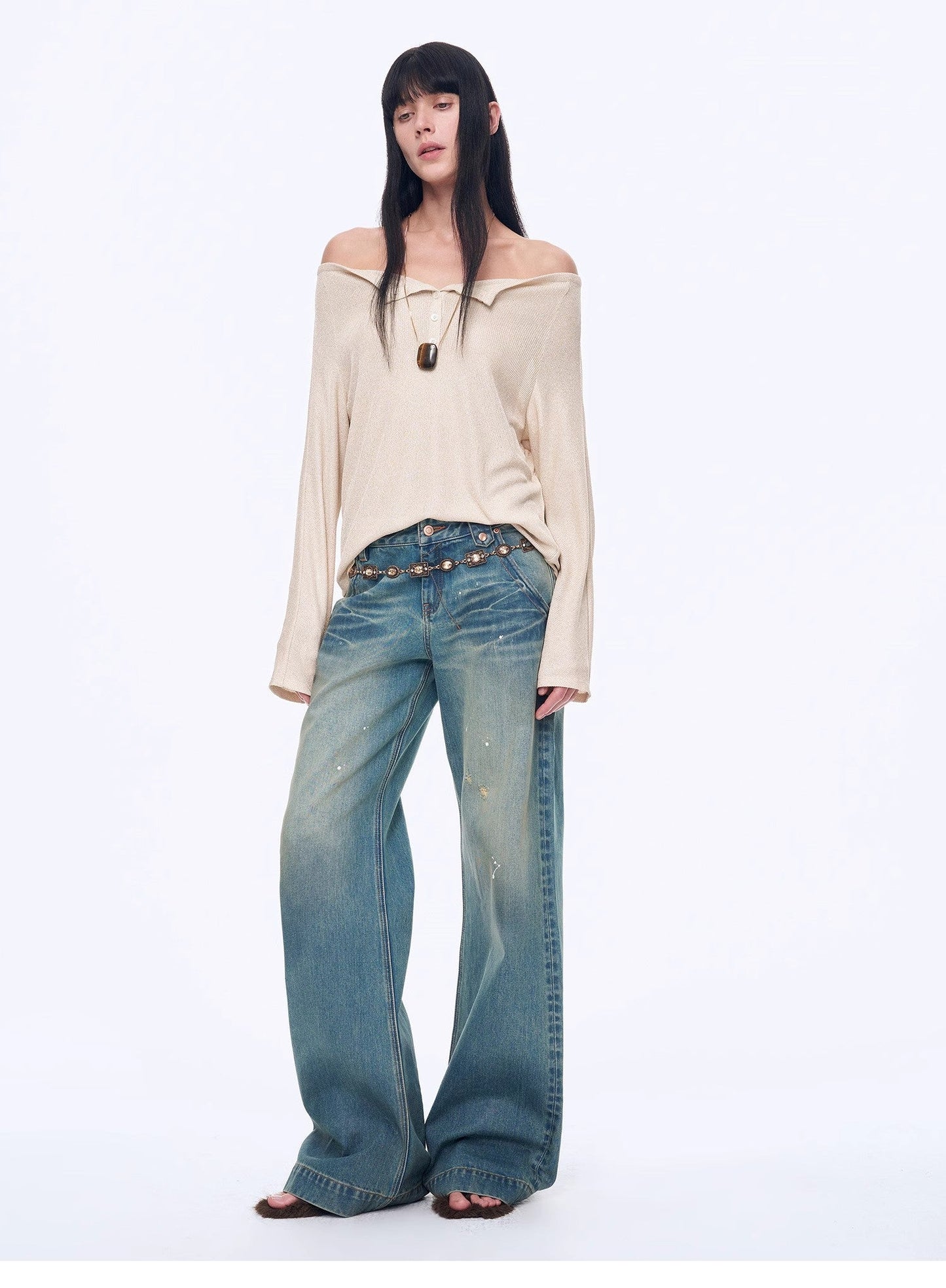 "Fashion Law" Casual One-Shoulder Raglan Sleeve T-Shirt Top - Linia One