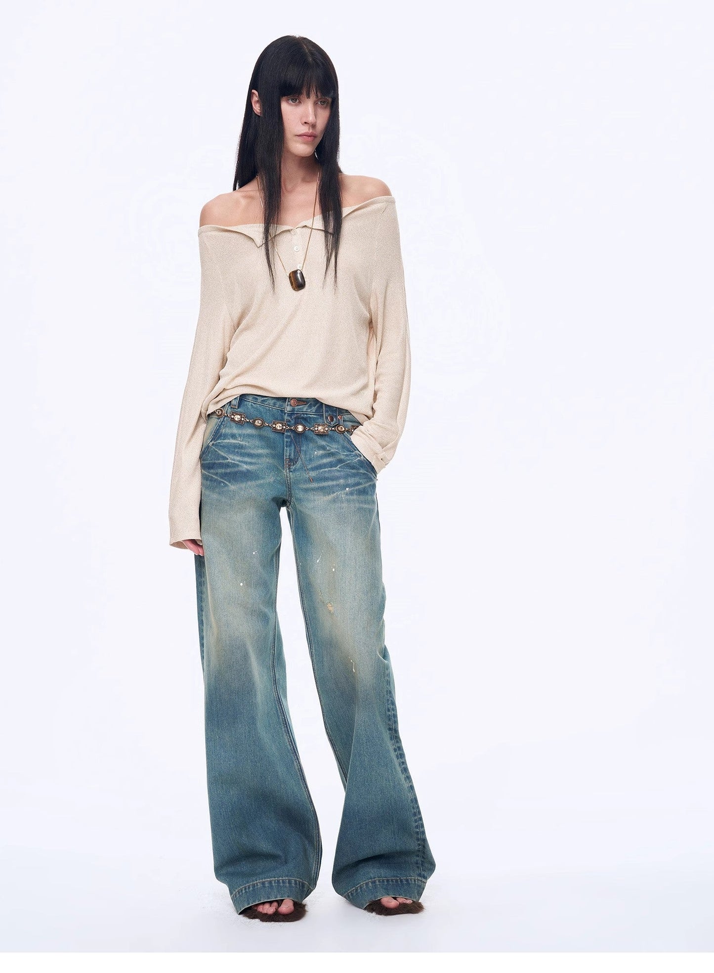 "Fashion Law" Casual One-Shoulder Raglan Sleeve T-Shirt Top - Linia One