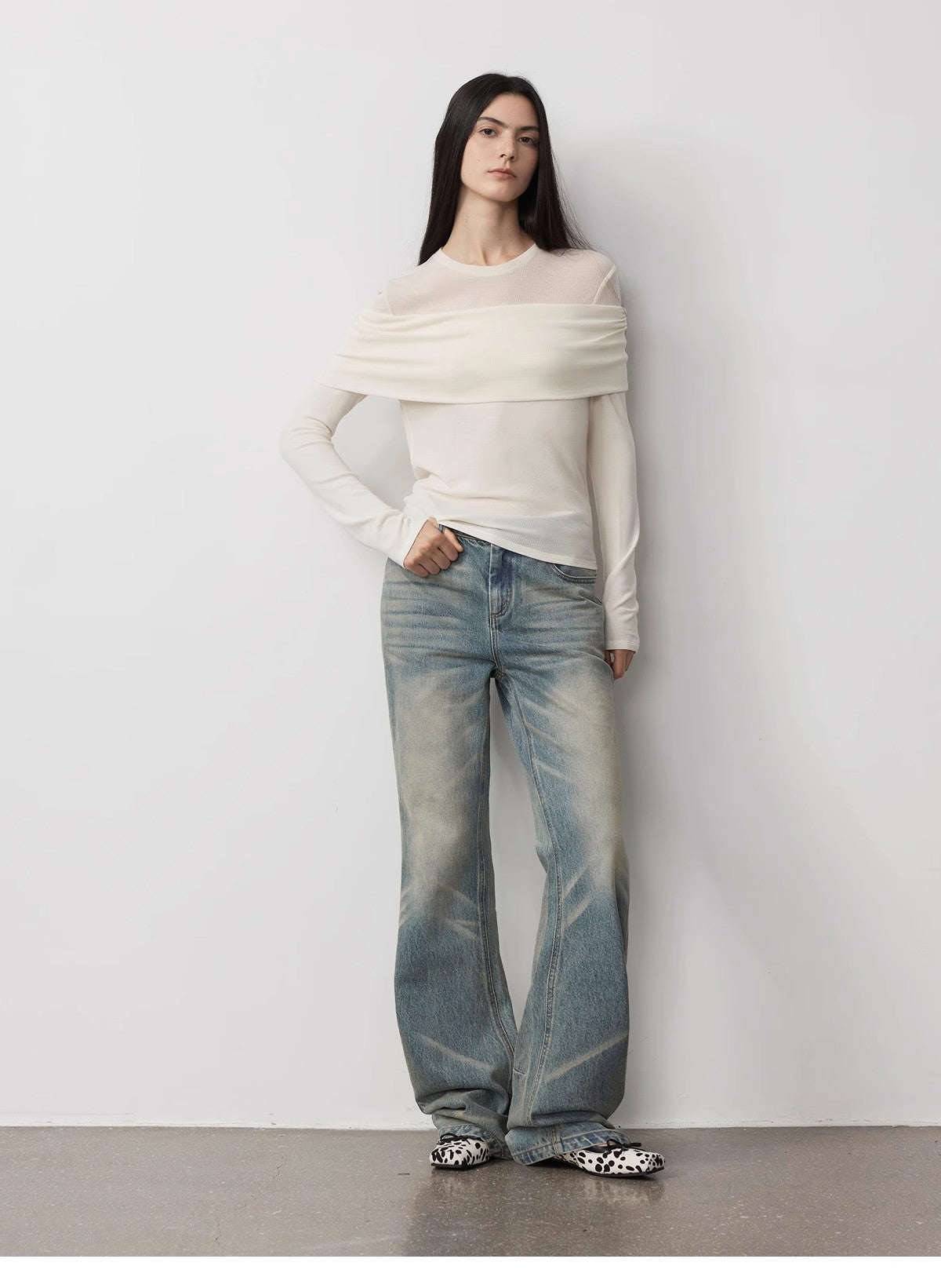"Modern Tricks" Personalized Tencel Wool Layered One-Shoulder Knitted Top. - Linia One