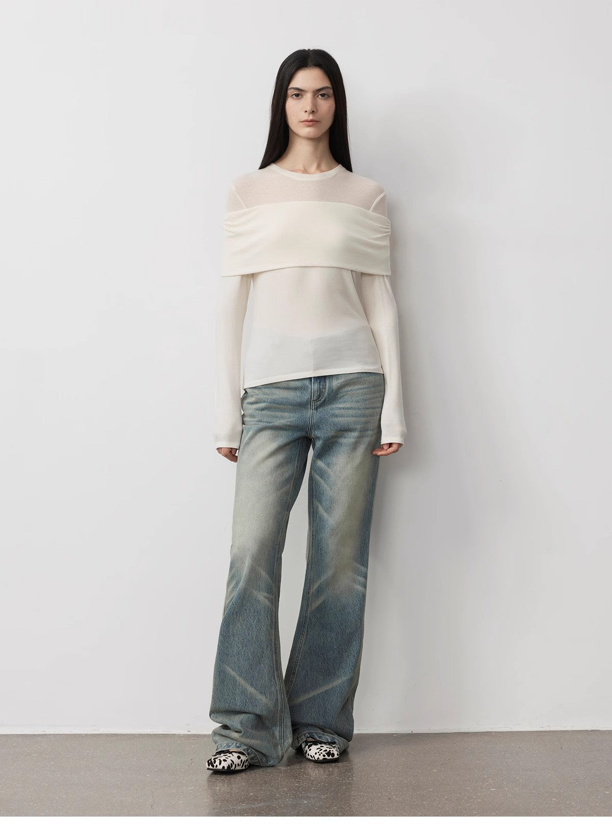 "Modern Tricks" Personalized Tencel Wool Layered One-Shoulder Knitted Top. - Linia One