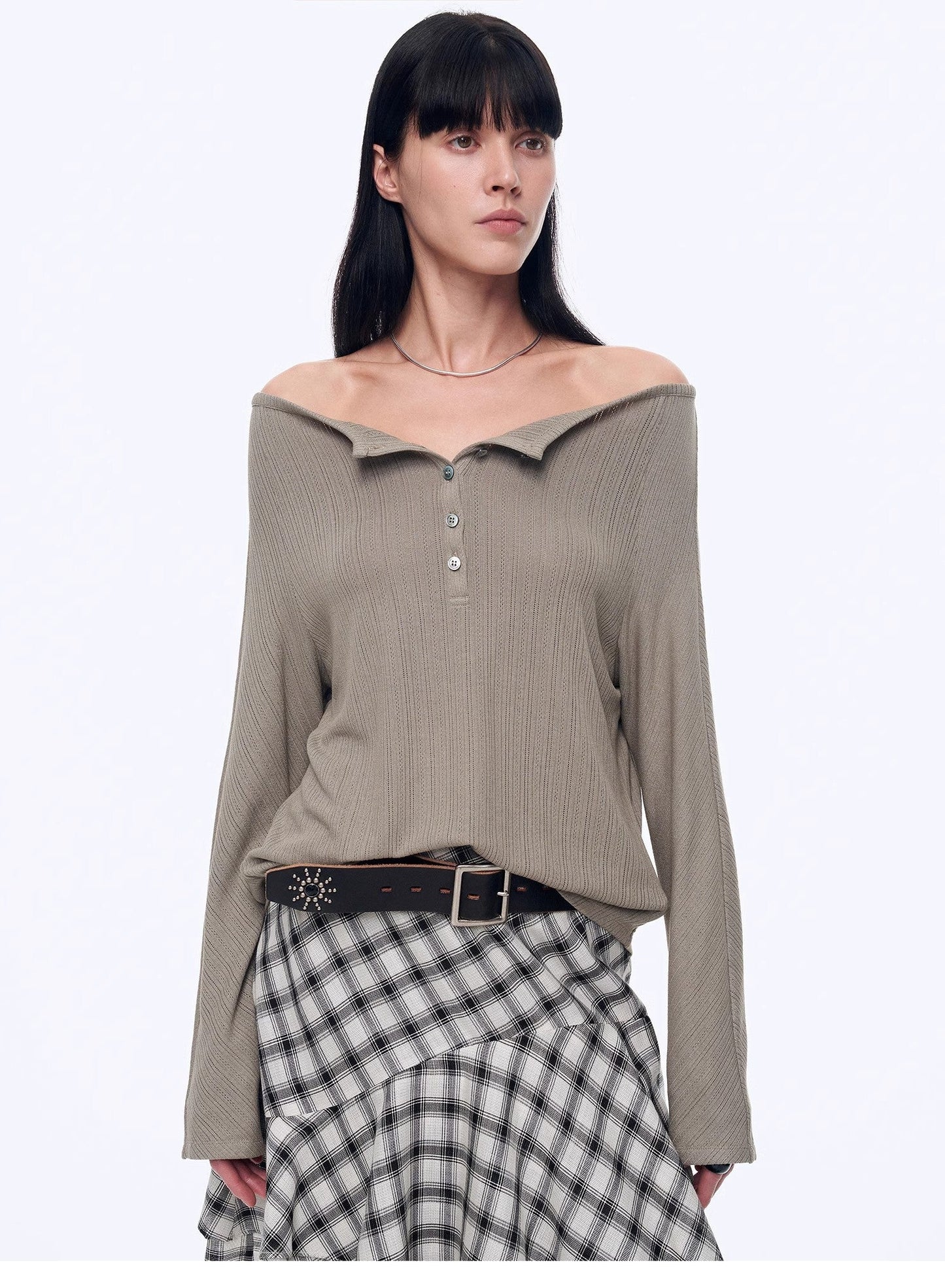 "Fashion Law" Casual One-Shoulder Raglan Sleeve T-Shirt Top - Linia One