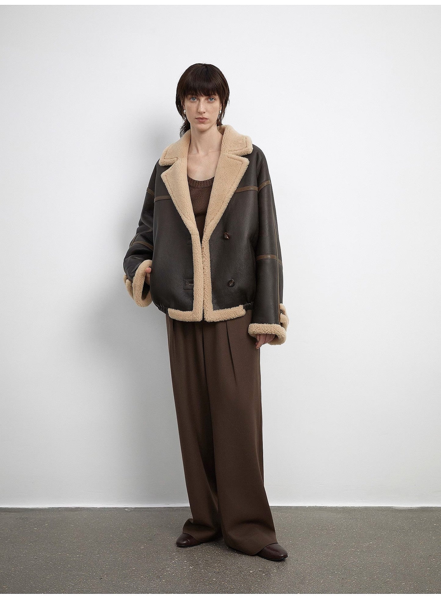 Women's White Straight Casual Wide Waist Drape Floor-Length Wide Leg Pants - Linia One
