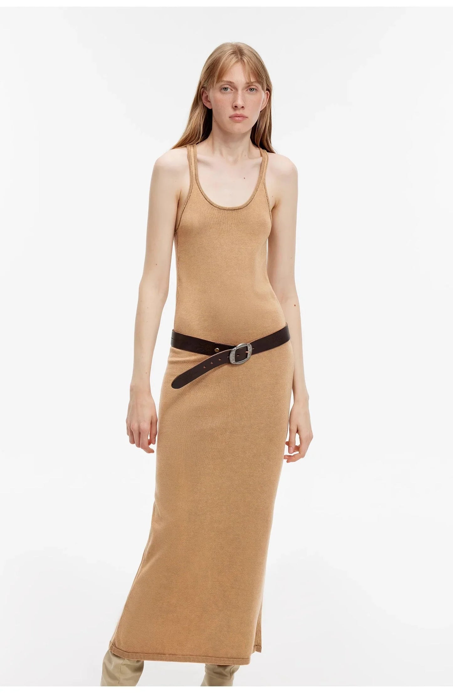 "Cool Girl Recipe" Luxury Brand Exclusive Ferment-Washed Distressed Vest Dress - Linia One