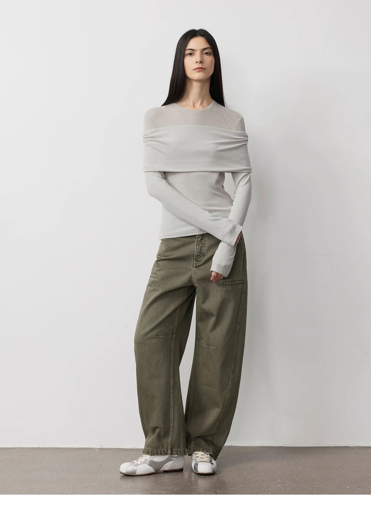 "Modern Tricks" Personalized Tencel Wool Layered One-Shoulder Knitted Top. - Linia One