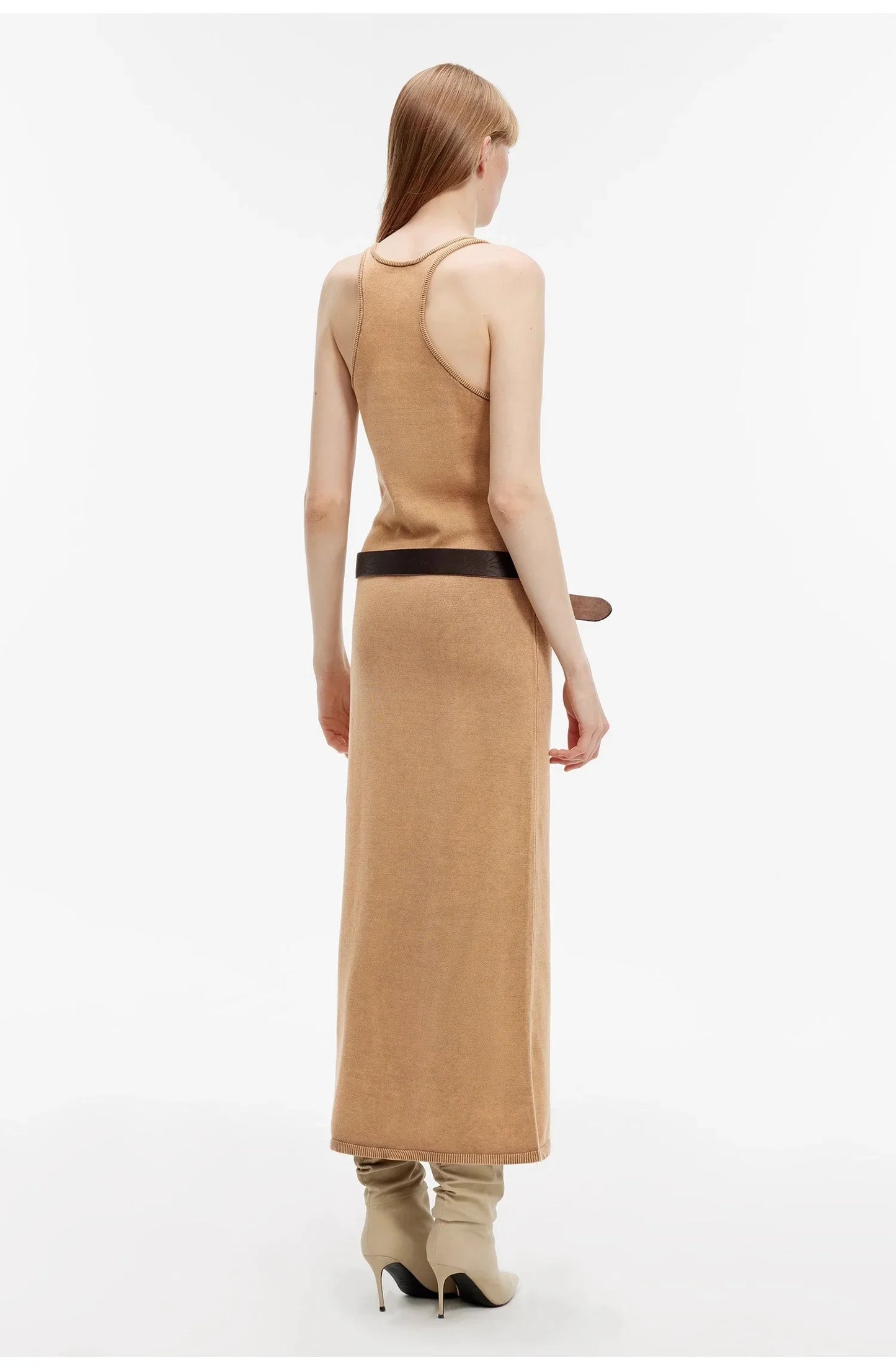 "Cool Girl Recipe" Luxury Brand Exclusive Ferment-Washed Distressed Vest Dress - Linia One