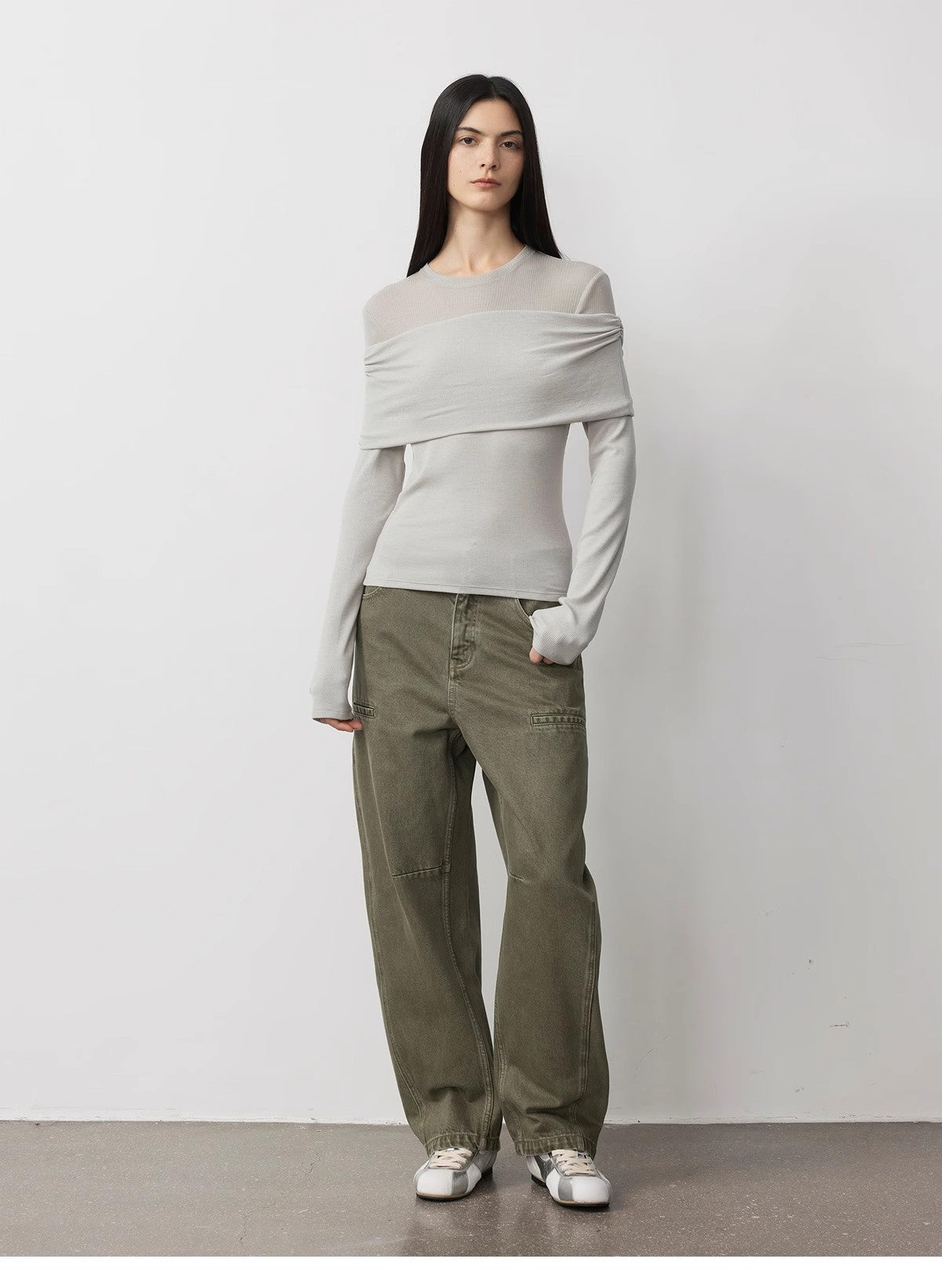 "Modern Tricks" Personalized Tencel Wool Layered One-Shoulder Knitted Top. - Linia One
