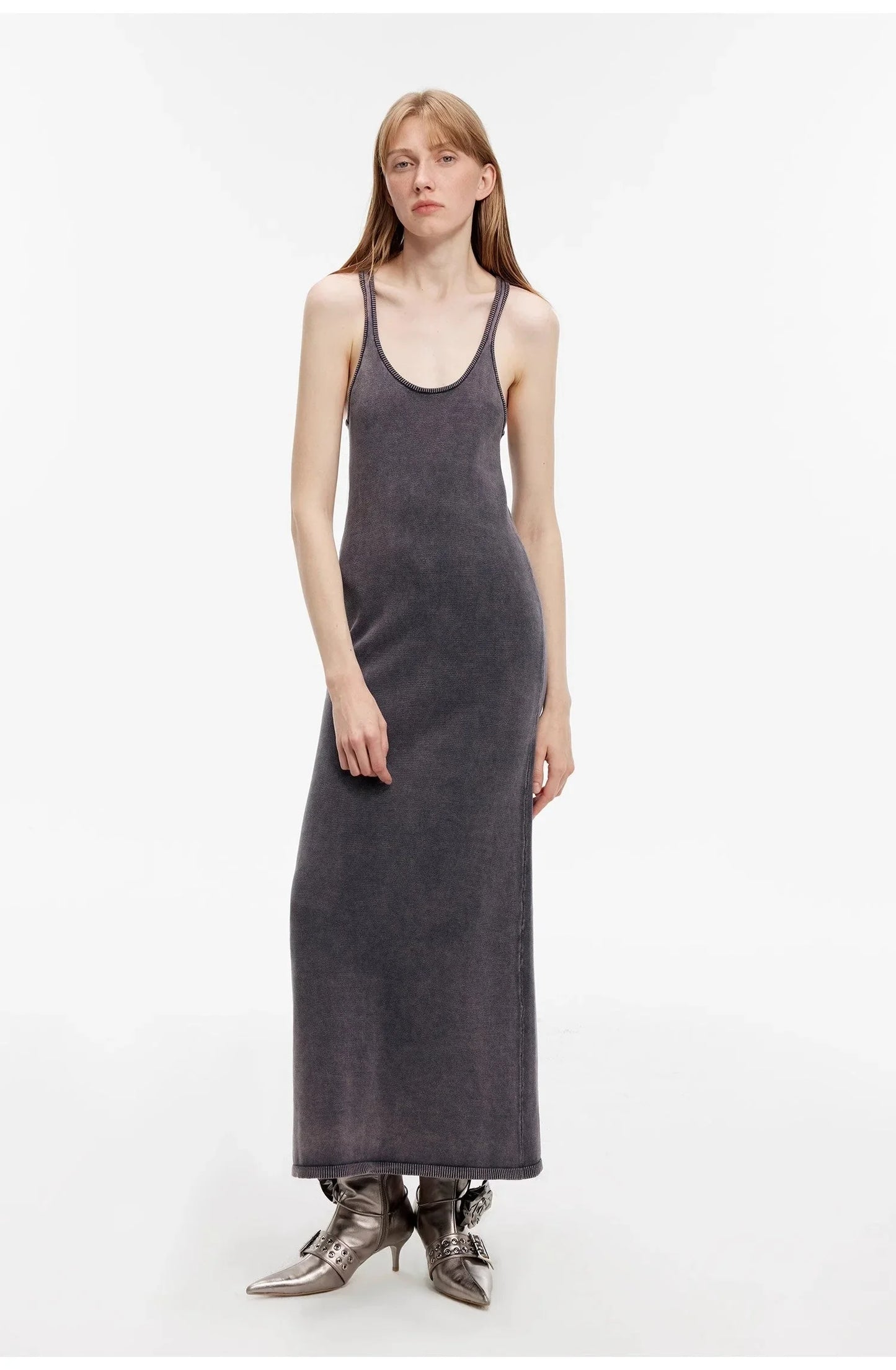 "Cool Girl Recipe" Luxury Brand Exclusive Ferment-Washed Distressed Vest Dress - Linia One