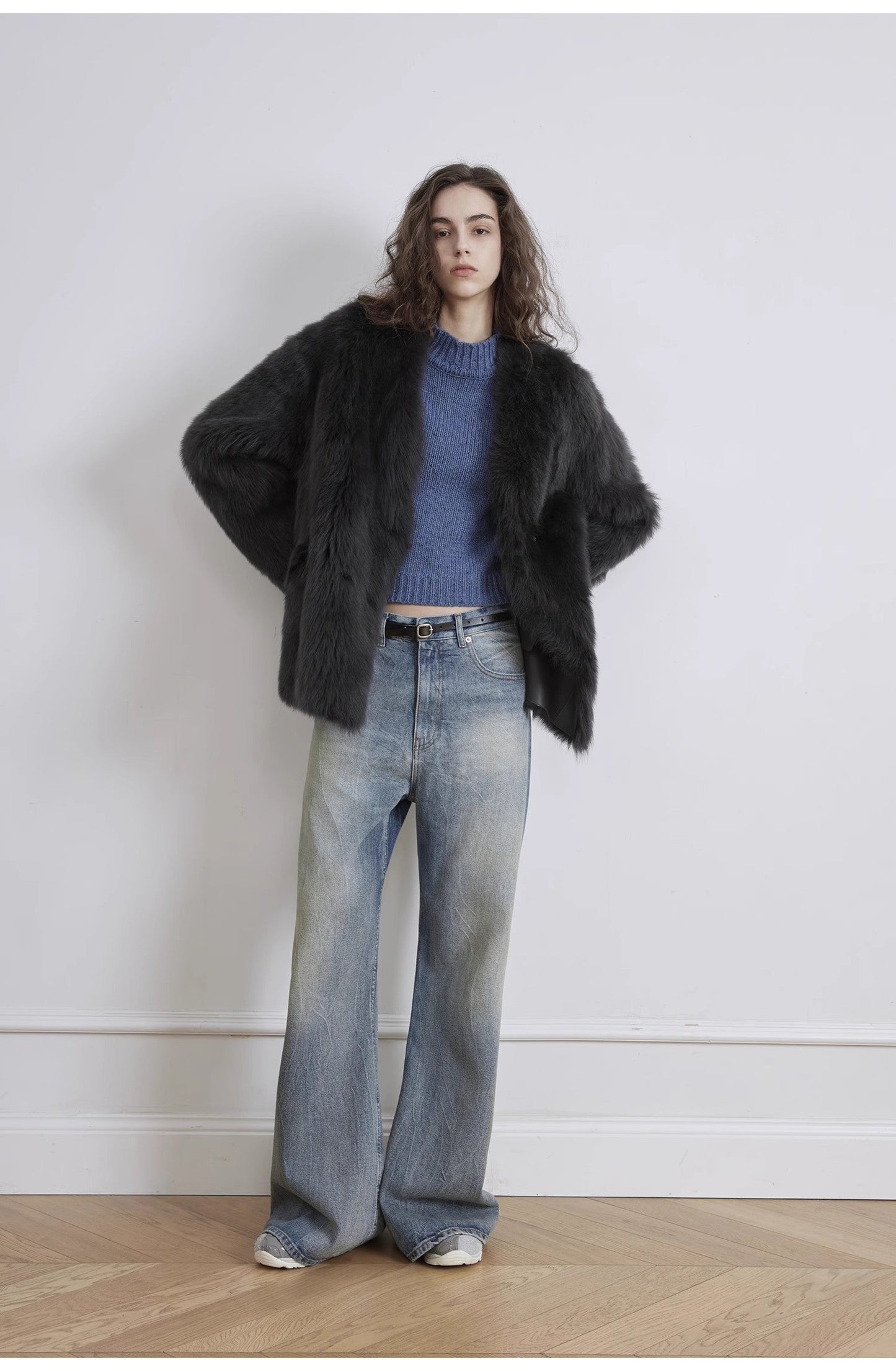 "Magic Dream" Retro Modern Washed Chicken Claw Wrinkled Jeans Women's - Linia One