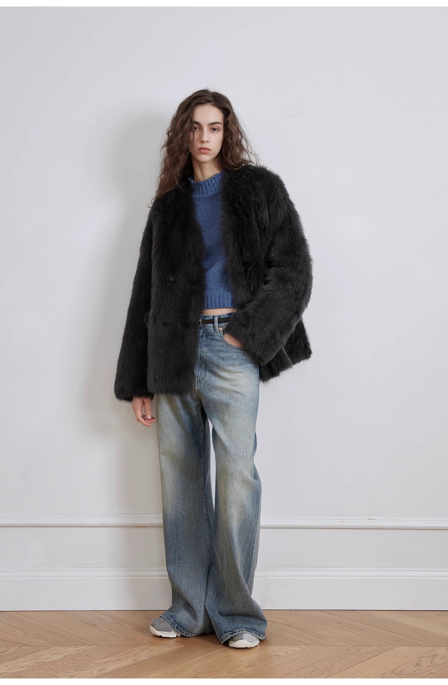 "Magic Dream" Retro Modern Washed Chicken Claw Wrinkled Jeans Women's - Linia One