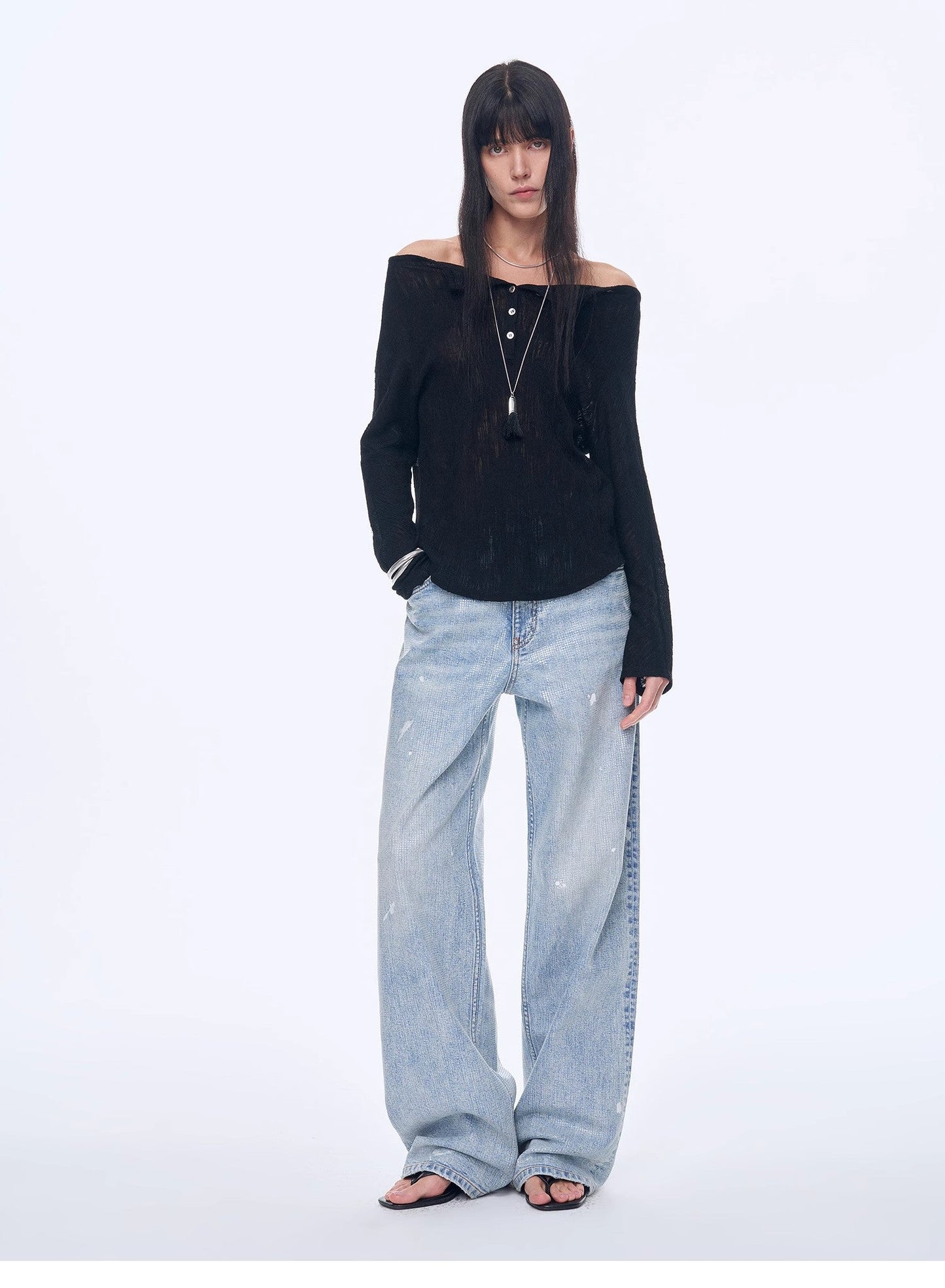 "Fashion Law" Casual One-Shoulder Raglan Sleeve T-Shirt Top - Linia One