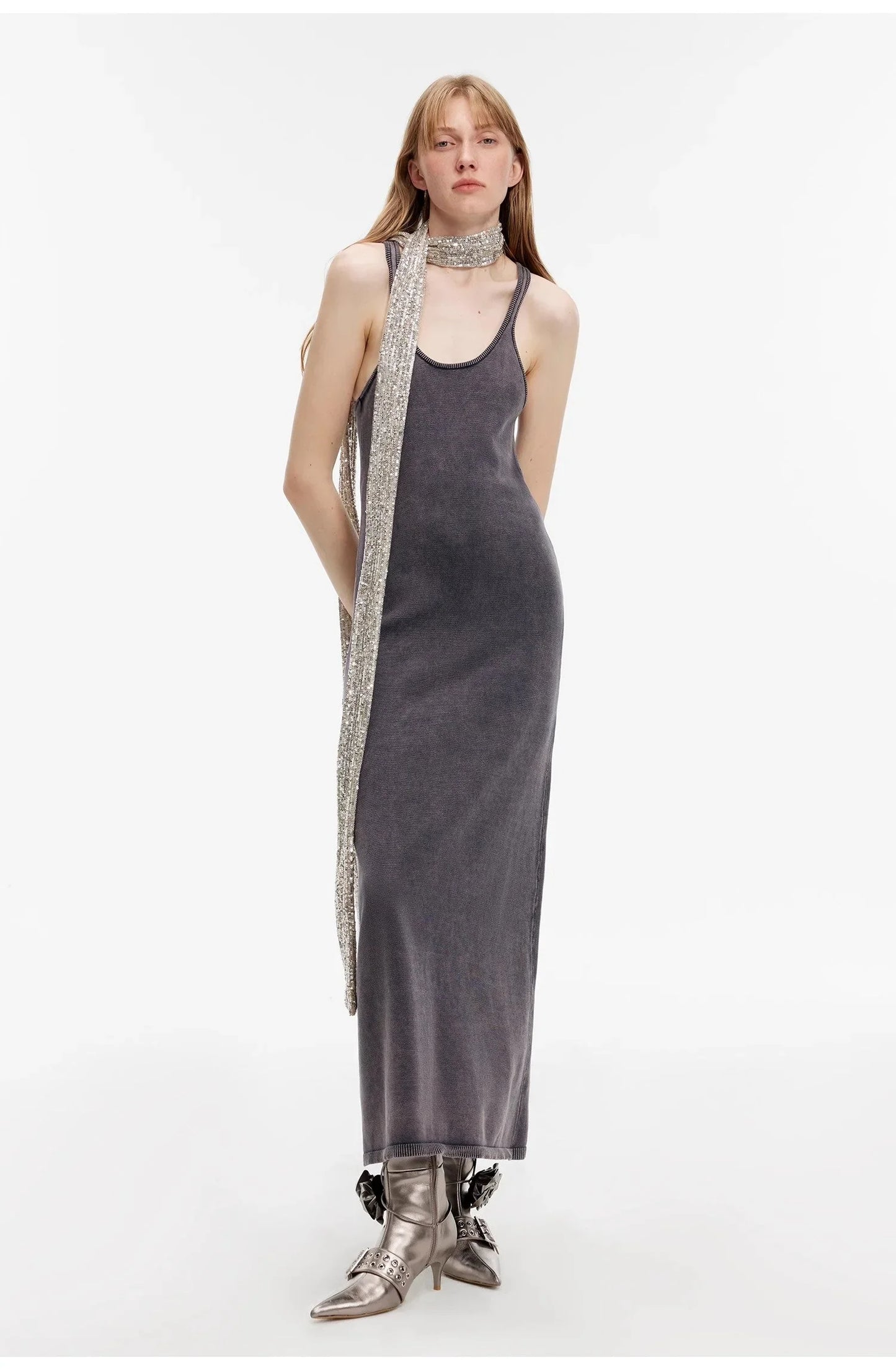 "Cool Girl Recipe" Luxury Brand Exclusive Ferment-Washed Distressed Vest Dress - Linia One