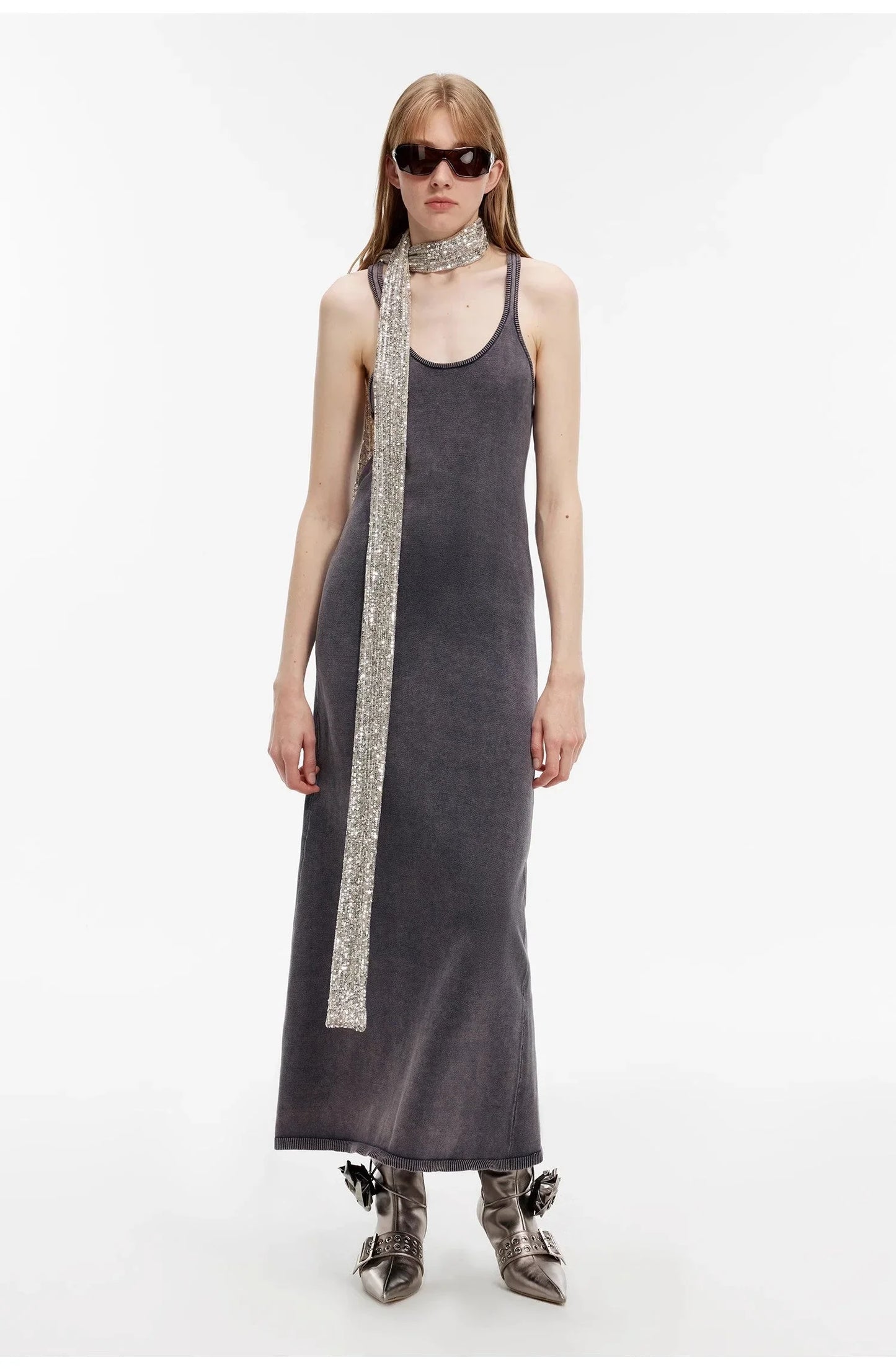 "Cool Girl Recipe" Luxury Brand Exclusive Ferment-Washed Distressed Vest Dress - Linia One