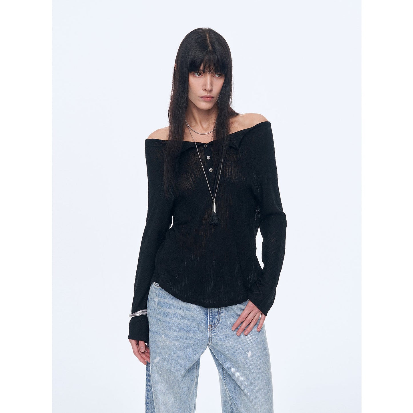 "Fashion Law" Casual One-Shoulder Raglan Sleeve T-Shirt Top - Linia One