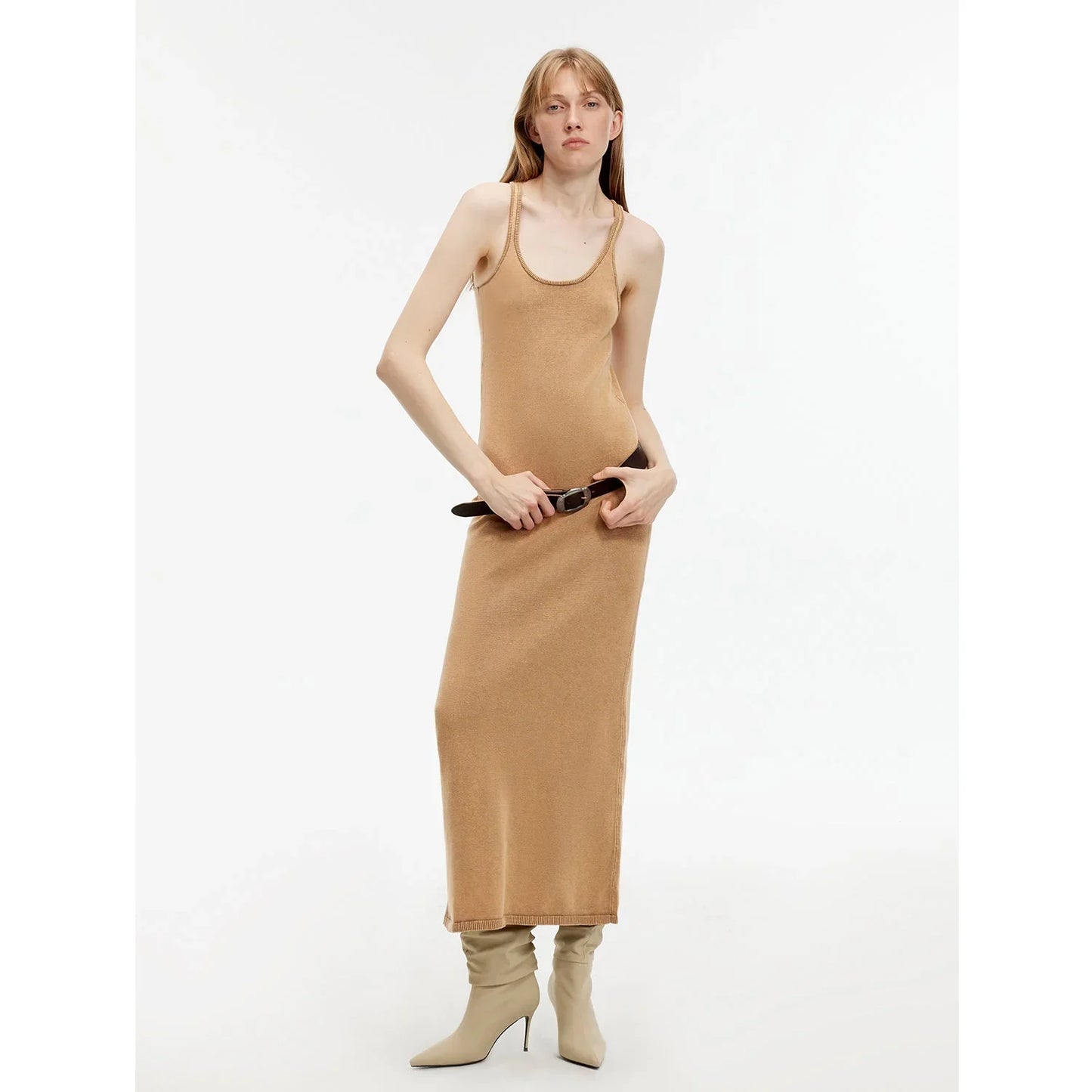 "Cool Girl Recipe" Luxury Brand Exclusive Ferment-Washed Distressed Vest Dress - Linia One