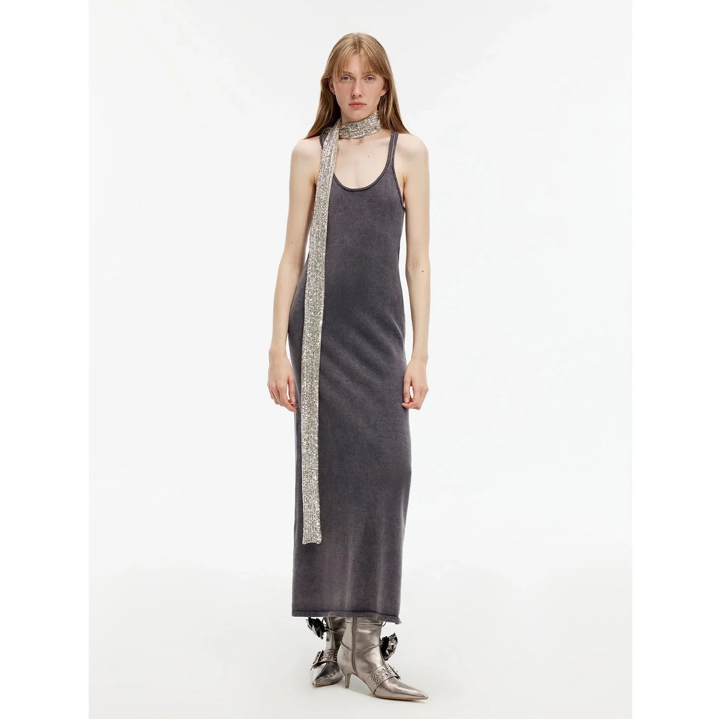 "Cool Girl Recipe" Luxury Brand Exclusive Ferment-Washed Distressed Vest Dress - Linia One
