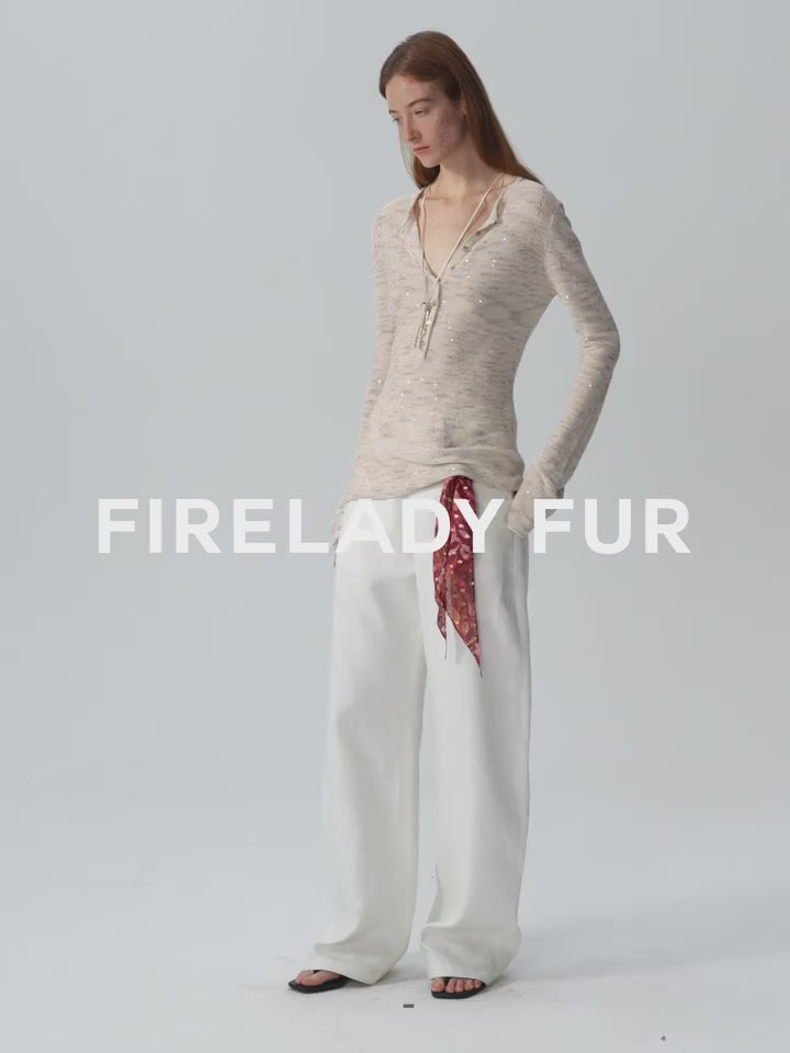 "Perry Moonlight" Fashionable Cotton and Linen Cardigan Knitted Top - Linia One
