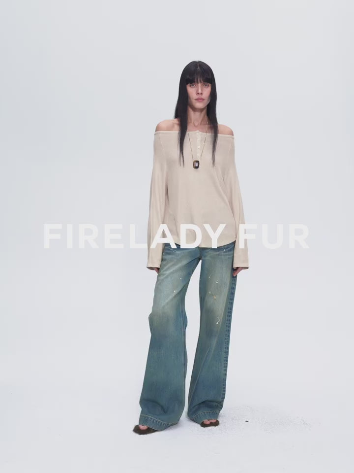 "Fashion Law" Casual One-Shoulder Raglan Sleeve T-Shirt Top - Linia One