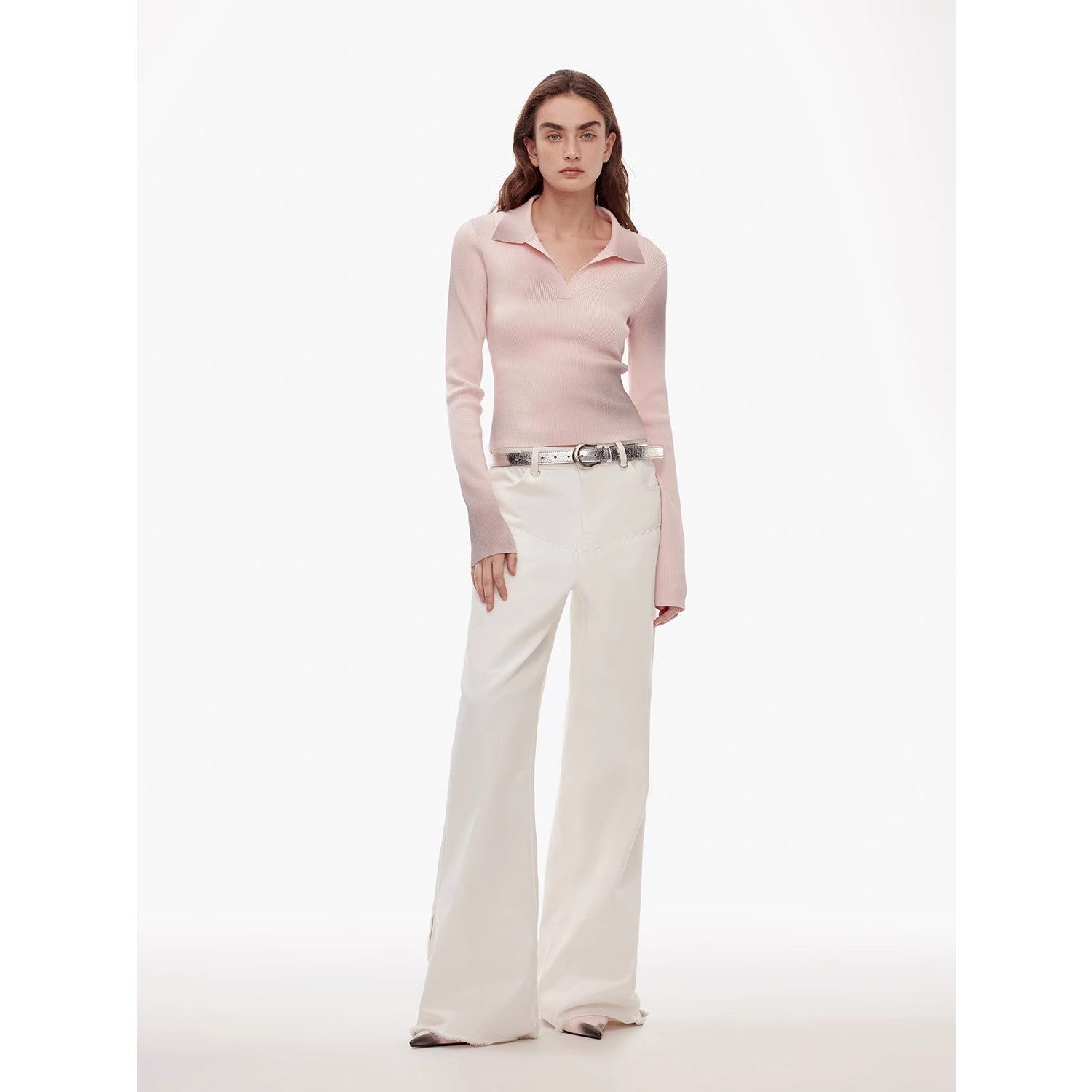 Vintage Wide-Leg Denim Pants with Curved Split Design and Enzyme Wash - Linia One