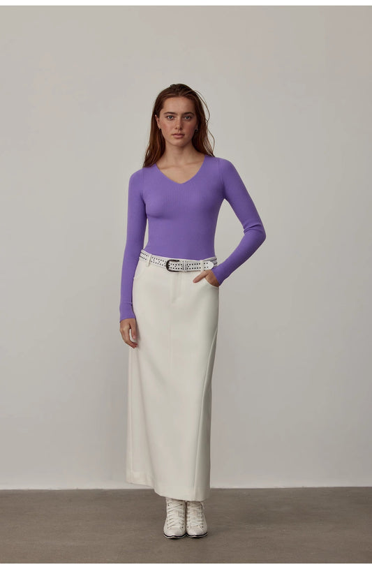 "Stobe" Fashionable Low-Waisted Retro Neutral Straight Skirt - Linia One