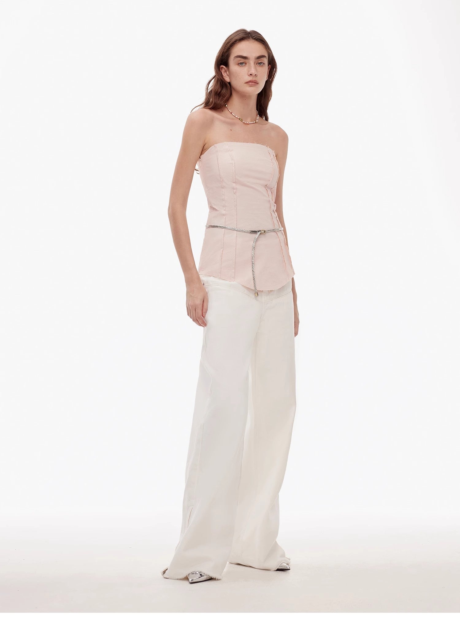 Vintage Wide-Leg Denim Pants with Curved Split Design and Enzyme Wash - Linia One