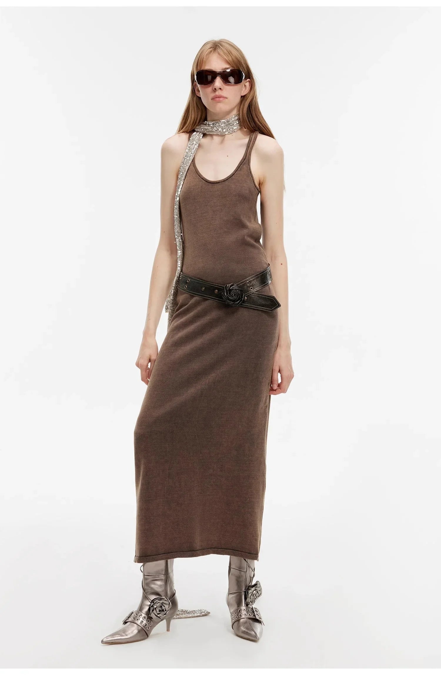 "Cool Girl Recipe" Luxury Brand Exclusive Ferment-Washed Distressed Vest Dress - Linia One