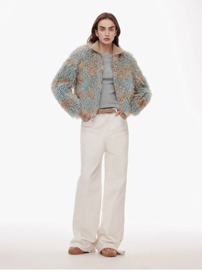 Vintage Wide-Leg Denim Pants with Curved Split Design and Enzyme Wash - Linia One