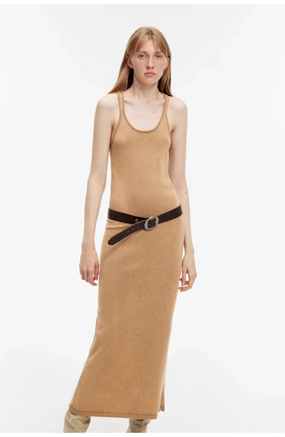 "Cool Girl Recipe" Luxury Brand Exclusive Ferment-Washed Distressed Vest Dress - Linia One