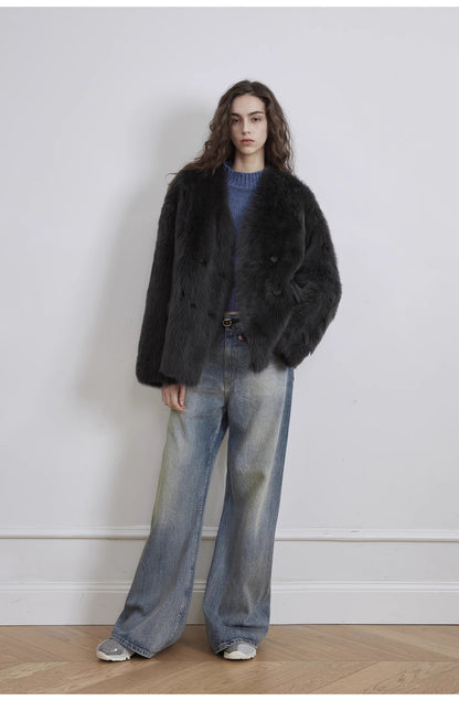 "Magic Dream" Retro Modern Washed Chicken Claw Wrinkled Jeans Women's - Linia One