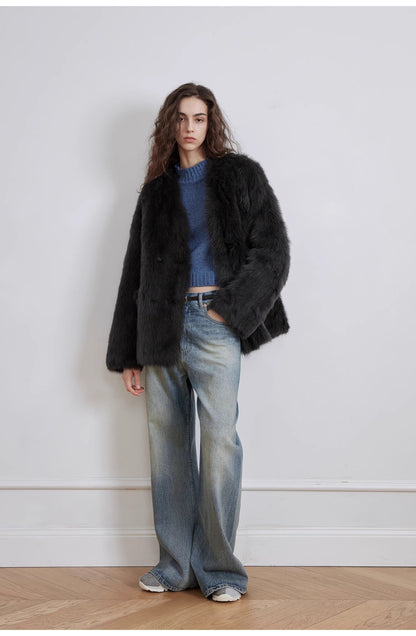 "Magic Dream" Retro Modern Washed Chicken Claw Wrinkled Jeans Women's - Linia One