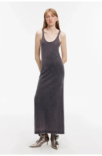 "Cool Girl Recipe" Luxury Brand Exclusive Ferment-Washed Distressed Vest Dress - Linia One