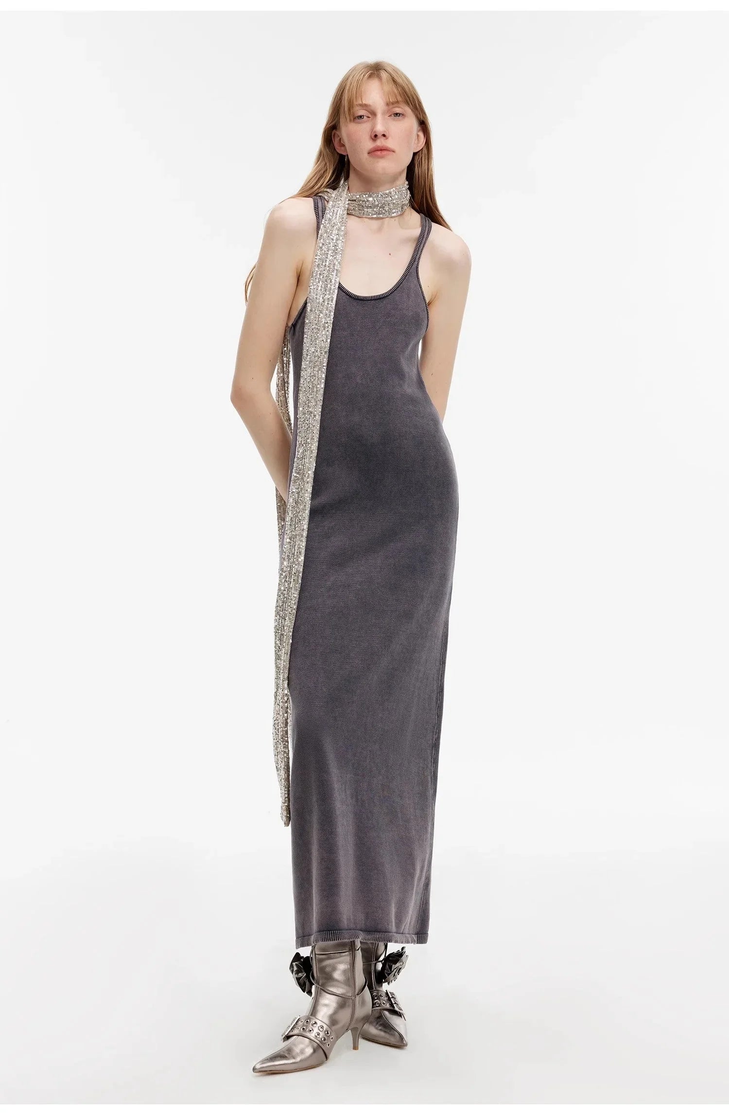 "Cool Girl Recipe" Luxury Brand Exclusive Ferment-Washed Distressed Vest Dress - Linia One