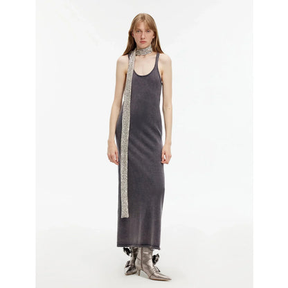 "Cool Girl Recipe" Luxury Brand Exclusive Ferment-Washed Distressed Vest Dress - Linia One